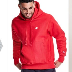 CHAMPION Reverse Weave Red Pullover Hoodie